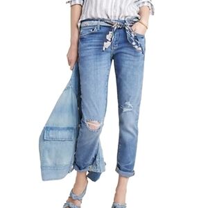 Anthropologie Pilcro Slim Boyfriend Busted Knee Denim Jeans